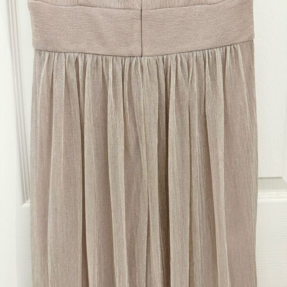 NWT Oleg Cassini Metallic Glitter Tank Dress Size 2 Blush Pink A-Line Wedding - Picture 10 of 10